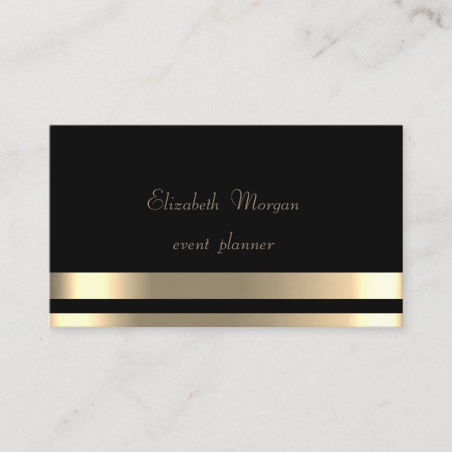 Tarjeta De Visita Elegante,Glamoroso ,Moda ,Rayas ,Negro (Anverso)
