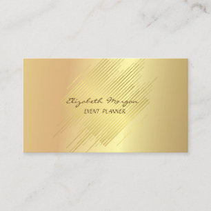 Tarjeta De Visita Elegante Glamoroso Moderno, Faux Gold, Stripes