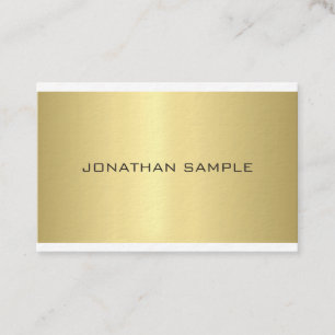 Tarjeta De Visita Elegante Glamoroso Moderno Plano Oro Lujo Tendenci