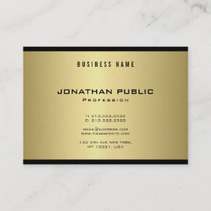 Tarjeta De Visita Elegante Glamour Black Gold Guay Modern Plain Luxe