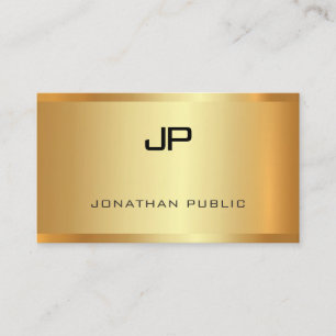 Tarjeta De Visita Elegante Glamour Dorado Moderno Template Lujo