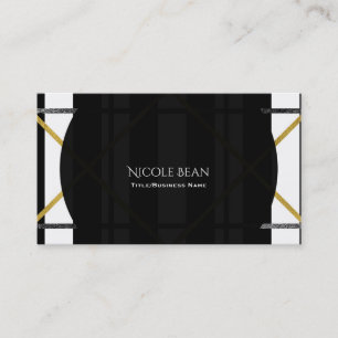 Tarjeta De Visita Elegante Glamour Geométrico Moderno Simple Negro y