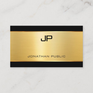 Tarjeta De Visita Elegante Glamour Gold Modern Luxuria Plantilla