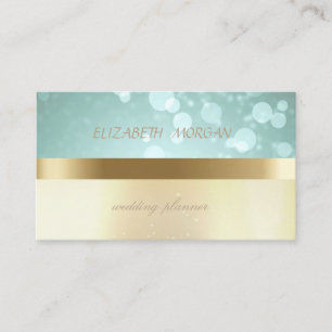 Tarjeta De Visita Elegante Glamour Moderno, Dorado Falso, Bokeh