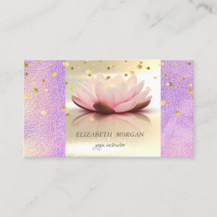 Tarjeta De Visita Elegante Glamour Moderno Dorado Holográfico Loto