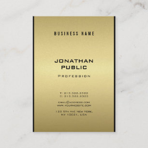 Tarjeta De Visita Elegante Glamour Moderno Negro Y Dorado Guay Lujo