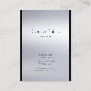 Tarjeta De Visita Elegante Glamour Profesional Plata Lujo