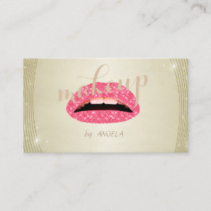 Tarjeta De Visita Elegante Glamuroso Brillante Moderno, Labios