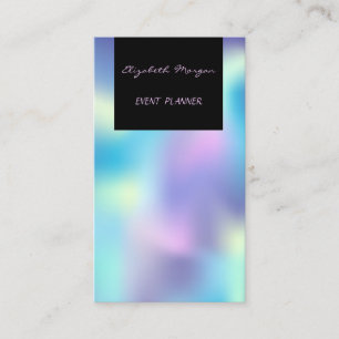Tarjeta De Visita Elegante Glamuroso Holográfico Moderno Cool