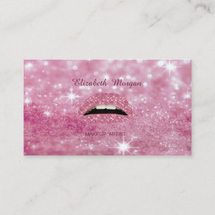 Tarjeta De Visita Elegante Glamuroso Moderno Brillante Bokeh Labios