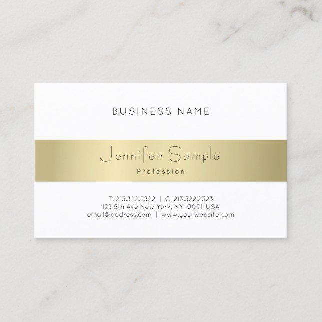 Tarjeta De Visita Elegante Gold Aspecto Moderno Profesional Minimal (Anverso)
