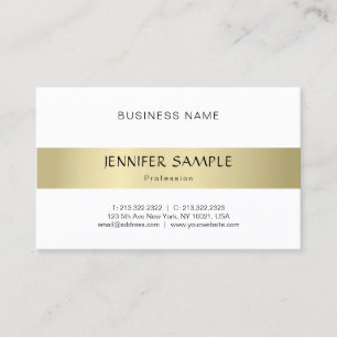 Tarjeta De Visita Elegante Gold Aspecto Simple Moderno Profesional