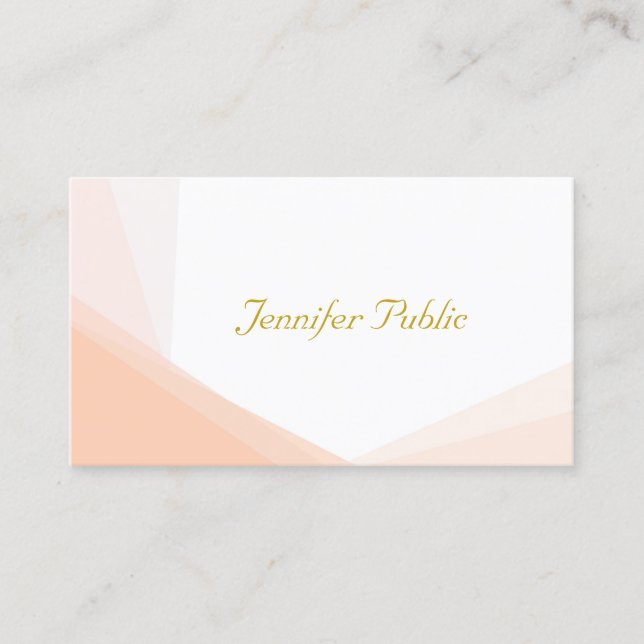 Tarjeta De Visita Elegante Gold Handwriter Nombre profesional modern (Anverso)
