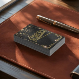 Tarjeta De Visita Elegante Gold Letter Monograma Profesional