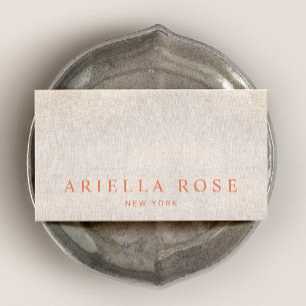 Tarjeta De Visita Elegante Gold Linen Profesional