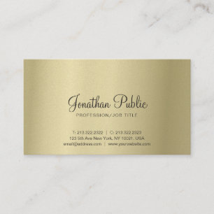 Tarjeta De Visita Elegante Gold Look Moderno Creativo Lujo