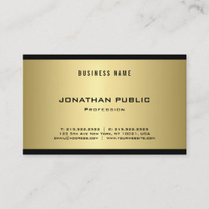 Tarjeta De Visita Elegante Gold Look Moderno Guay Plain Luxury Trend