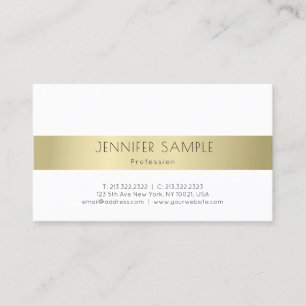 Tarjeta De Visita Elegante Gold Look Moderno Sleek Plain Professiona