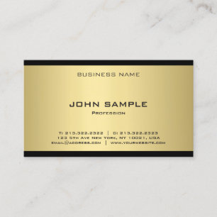 Tarjeta De Visita Elegante Gold Look Profesional Moderno Plantilla T