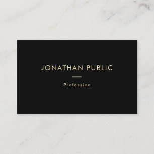 Tarjeta De Visita Elegante Gold Name Black Template Professional