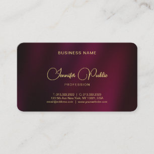 Tarjeta De Visita Elegante Gold Script Nombre Texto RoundCorner Luxe