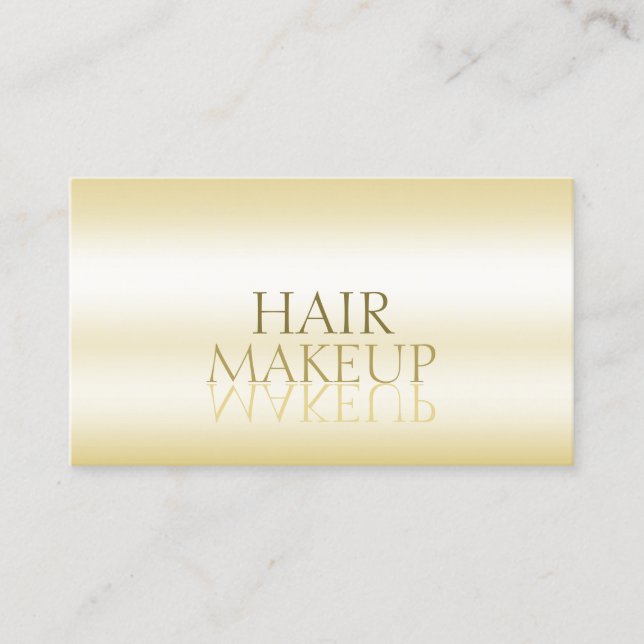 Tarjeta De Visita Elegante Gold Stylish Mirror Font Professional (Anverso)