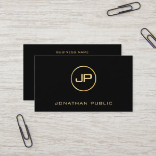 Tarjeta De Visita Elegante Gold Text Moderno Lujo Premium Grueso