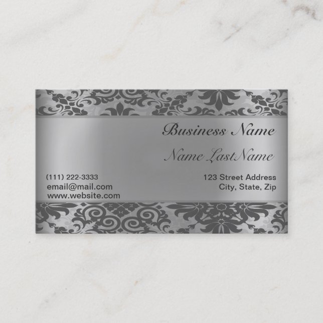 Tarjeta de visita elegante Golden Damask (Anverso)