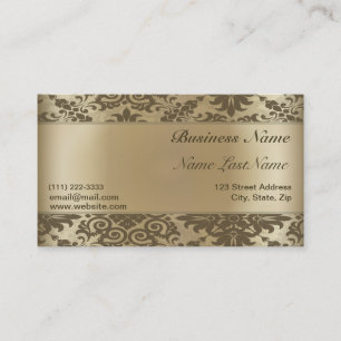 Tarjeta de visita elegante Golden Damask
