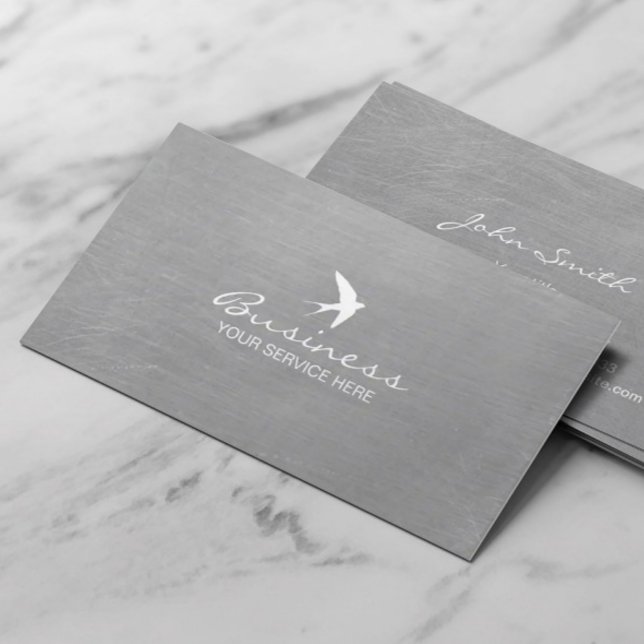 Tarjeta De Visita Elegante golondrina Tragada Plata (Subido por el creador)