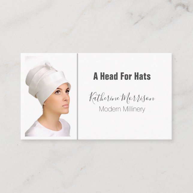 Tarjeta De Visita Elegante Gorra de diseño de Millinery Moda (Anverso)