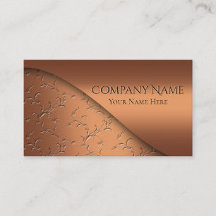 Tarjeta De Visita Elegante Grabado en relieve Copper Modern Corporat