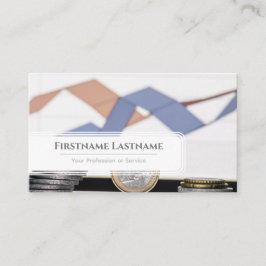 Tarjeta De Visita Elegante gráfico blanco de dinero del euro como ex