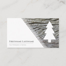 Tarjeta De Visita Elegante grano de madera de estilo árbol blanco mi