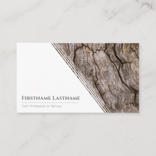 Tarjeta De Visita Elegante grano de madera de estilo blanco minimali