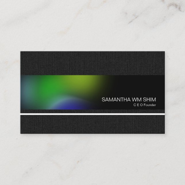 Tarjeta De Visita Elegante Gray Grunge Aurora Splendor CEO Startup (Anverso)