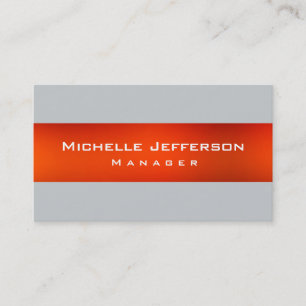 Tarjeta De Visita Elegante Gray Manager Professional Business Card