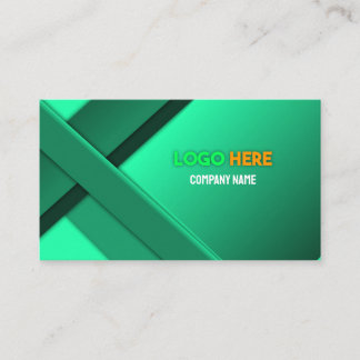 Tarjeta De Visita Elegante Green Geometric Business Card Profesional