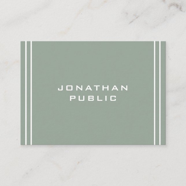 Tarjeta De Visita Elegante Green Modern Simple Template Profesional (Anverso)