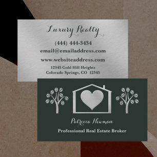 Tarjeta De Visita Elegante Green Pro Real Estate Broker Business Car