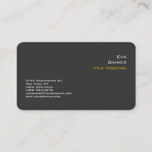 Tarjeta De Visita Elegante Gris Amarillo Profesional Moderno