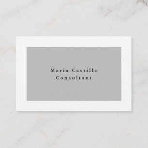 Tarjeta De Visita Elegante gris blanco Minimalista moderno