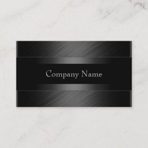 Tarjeta De Visita Elegante Gris Carbón Negro