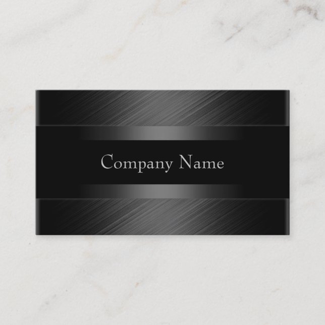 Tarjeta De Visita Elegante Gris Carbón Negro (Anverso)
