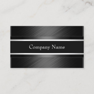 Tarjeta De Visita Elegante Gris Carbón Negro Plata