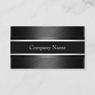 Tarjeta De Visita Elegante Gris Carbón Negro Plata