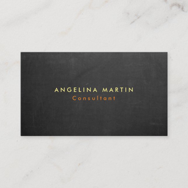 Tarjeta De Visita Elegante Gris Chalkboard Platón moderno (Anverso)