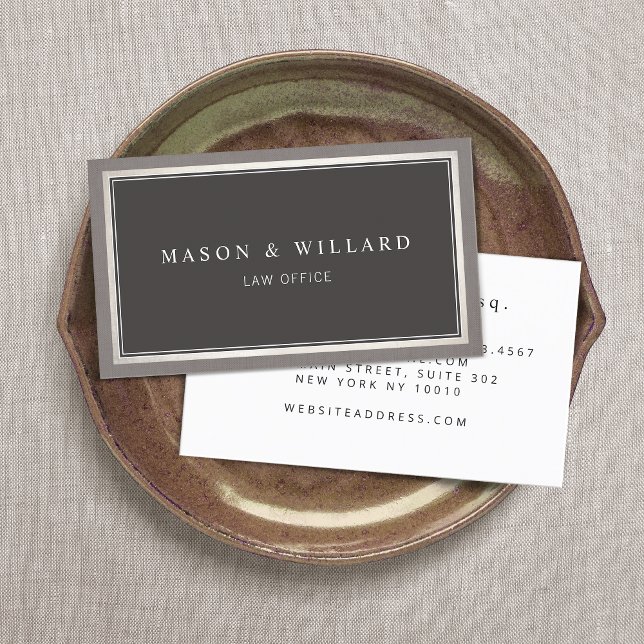 Tarjeta De Visita Elegante Gris De Carbón Profesional (Subido por el creador)