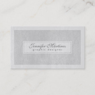 Tarjeta De Visita Elegante Gris Gris Gris Faux apariencia de cuero