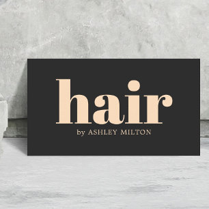 Tarjeta De Visita Elegante Gris Gris Pastel Hair Stylist Negrita